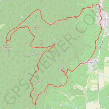 Trace GPS Dambach, Falkenstein, Ortenbourg, itinéraire, parcours
