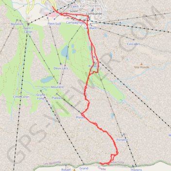 Trace GPS Val Thorens - Col de la Montee du fond, itinéraire, parcours