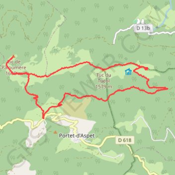 Trace GPS Crêtes de Cournudère et Pic de Paloumère, itinéraire, parcours