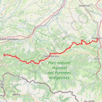 Trace GPS Pamiers - Génos, itinéraire, parcours