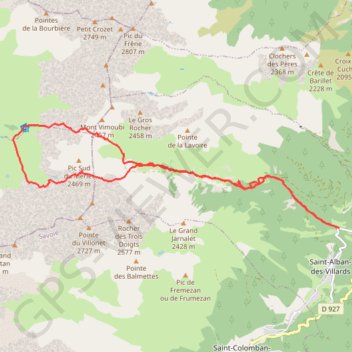 Trace GPS Pic S du Merlet, itinéraire, parcours