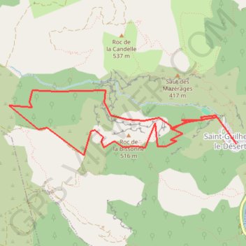 Trace GPS Randonnée à Saint-Guilhem le Désert, itinéraire, parcours