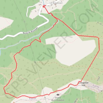 Trace GPS La Grotte du Croupatier, itinéraire, parcours