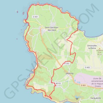 Trace GPS Le Cap de la Hague, itinéraire, parcours