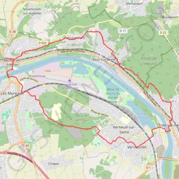 Trace GPS De Vernouillet à Evecquemont, itinéraire, parcours