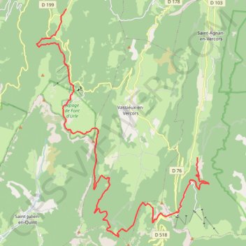 Trace GPS Tour du Vercors jour 3, itinéraire, parcours