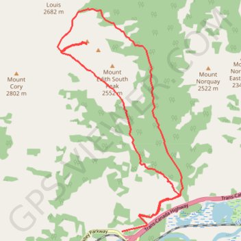 Trace GPS Cory Pass Trail - Mount Edith, itinéraire, parcours
