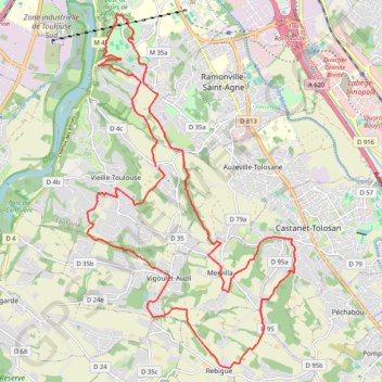 Trace GPS Singles à Pech David - Pechbusque, itinéraire, parcours