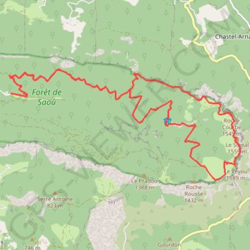 Trace GPS Les Trois Becs - Saou, itinéraire, parcours
