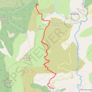Trace GPS Rocca Sparvièra, itinéraire, parcours