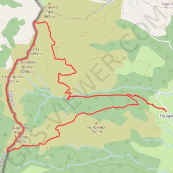 Trace GPS Pic d'Iparla, itinéraire, parcours
