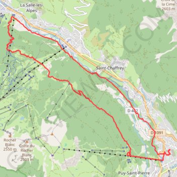 Trace GPS La Mélézine avec télécabine, itinéraire, parcours