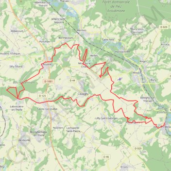 Trace GPS Cires-lès-Mello, coté Ouest, itinéraire, parcours