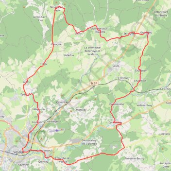 Trace GPS Cyclotouristes vésuliens, itinéraire, parcours