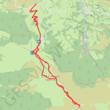 Trace GPS Pic de L'Oussouet par le Cucq Crémail, itinéraire, parcours