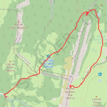 Trace GPS Pointe de Banc Plat (Montagne du Charbon), itinéraire, parcours