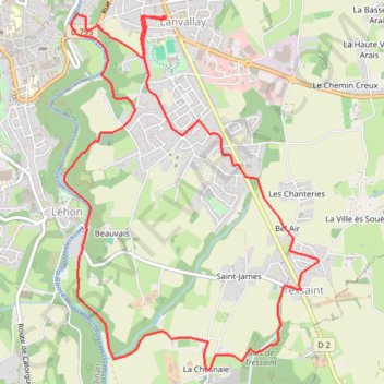 Trace GPS Lanvallay - Lehon - Tressaint, itinéraire, parcours