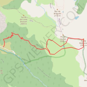 Trace GPS Pic de Balbonne depuis le Fanguil, itinéraire, parcours