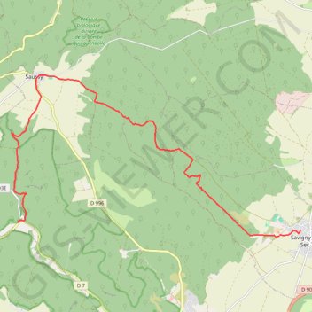Trace GPS Savigny le Sec, itinéraire, parcours