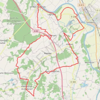 Trace GPS Circuit Rembrandt - Le Mas-d'Agenais, itinéraire, parcours