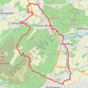 Trace GPS Molsheim à Biblenhof, itinéraire, parcours