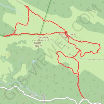Trace GPS Senzouens, Escurets, Baygrand en circuit depuis le col de Marie Blanque, itinéraire, parcours