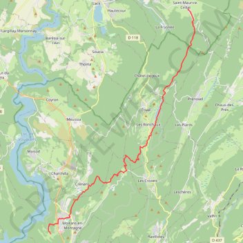 Trace GPS Moirans-en-Montagne - Saint-Maurice, itinéraire, parcours