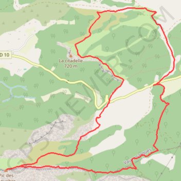 Trace GPS Puits d Auzon - Pic des Mouches - Citadelle de Vauvenargues, itinéraire, parcours