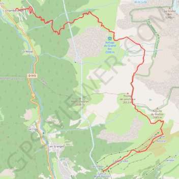 Trace GPS En ligne de Pralo à Chamberanger, itinéraire, parcours