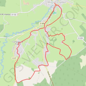 Trace GPS Circuit de Commagny à James - Moulins-Engilbert, itinéraire, parcours