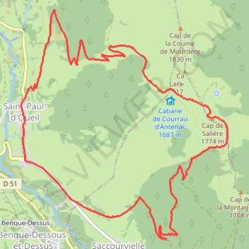 Trace GPS Cap de Salieres en boucle, itinéraire, parcours