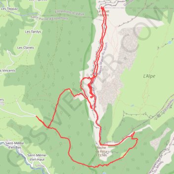 Trace GPS Le Pinet par les sangles du Fouda Blanc et du Pinet, itinéraire, parcours