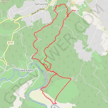 Trace GPS Lorgues-Les Girards-Vallon de San Peyre, itinéraire, parcours
