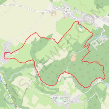 Trace GPS Izier - Province du Luxembourg - Belgique, itinéraire, parcours