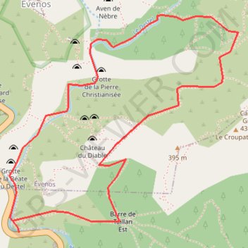 Trace GPS Var Ollioules Les Gorges du Destel, itinéraire, parcours