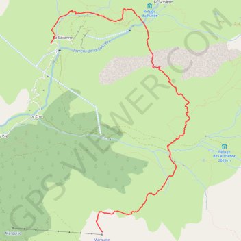 Trace GPS Arête de Montseti, itinéraire, parcours