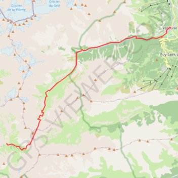 Trace GPS Tour des Écrins, de Vallouise au Pré de la Chaumette, itinéraire, parcours