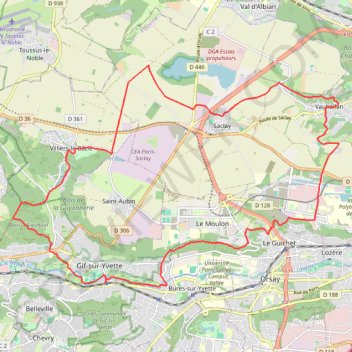 Trace GPS De Gif-sur-Yvette au plateau de Saclay, itinéraire, parcours