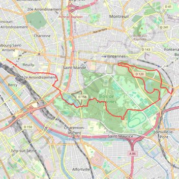 Trace GPS De Nogent-sur-Marne à la Bastille, itinéraire, parcours