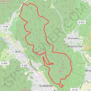 Trace GPS Guebwiller - Circuit du Saint-Gangolphe depuis le Col du Bannstein, itinéraire, parcours