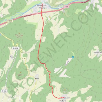 Trace GPS De fleurey a clemencey, itinéraire, parcours