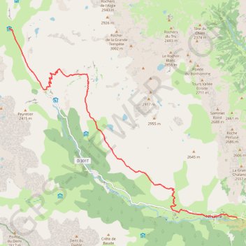 Trace GPS Tour du Thabor 4eme jour, itinéraire, parcours
