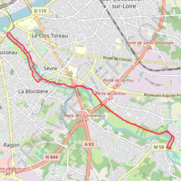 Trace GPS Pirmil - Vertou, itinéraire, parcours