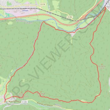 Trace GPS Entre Grendelbruch et la gare d'Heilligenberg (67), itinéraire, parcours