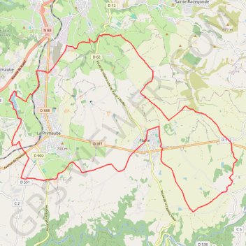 Trace GPS Rodez Agglomeration - Circuit 4 - Les trois châteaux, itinéraire, parcours