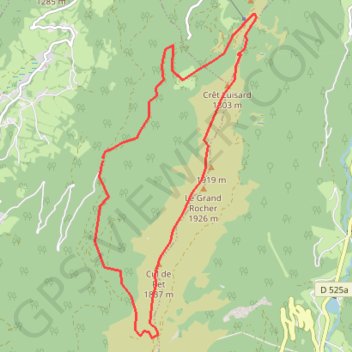 Trace GPS Crêt du Poulet, itinéraire, parcours