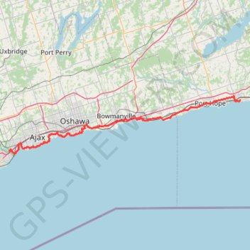 Trace GPS Scarborough - Cobourg, itinéraire, parcours