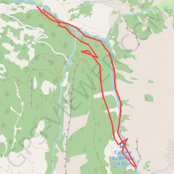 Trace GPS Cascade du Razis CREVOUX La Chalp, itinéraire, parcours