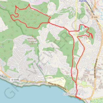 Trace GPS De Costebelle à l'Almanare, itinéraire, parcours