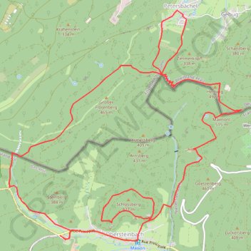 Trace GPS De Obersteinbach à Petersbächel, itinéraire, parcours